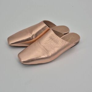 SEYCHELLES Vice Flats Mule Gold Rose Size 8.5